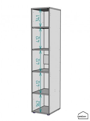 Шкаф Linnea MHR-1-2 2050х400х510 (Графит-М 11.1.25) в Лесном - lesnoy.ok-mebel.com | фото 3
