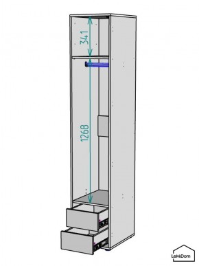 Шкаф Linnea MHR-1-3 2050х400х510 (Белый-М 11.1.1) в Лесном - lesnoy.ok-mebel.com | фото 3