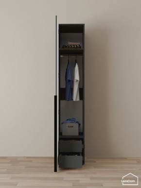 Шкаф Linnea MHR-1-3 2050х400х510 (Графит-М 11.1.25) в Лесном - lesnoy.ok-mebel.com | фото 3