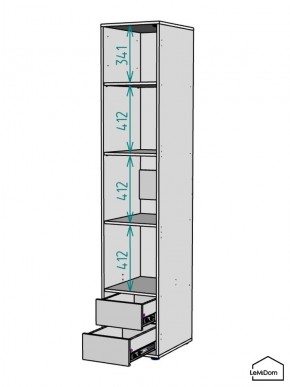 Шкаф Linnea MHR-1-4 2050х400х510 (Белый-М 11.1.1) в Лесном - lesnoy.ok-mebel.com | фото 4
