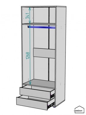 Шкаф Linnea MHR-2-3 2050х800х510 (ДВ-М 11.1.25) в Лесном - lesnoy.ok-mebel.com | фото 3