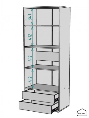Шкаф Linnea MHR-2PO-4 2050х800х510 (Белый-М 11.1.2) в Лесном - lesnoy.ok-mebel.com | фото 3
