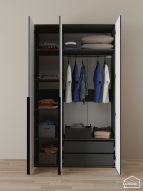 Шкаф Linnea MHR-3-2 2050х1200х510 (Графит-М 11.1.25) в Лесном - lesnoy.ok-mebel.com | фото 5