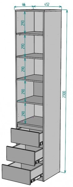 Шкаф Мальта H159 в Лесном - lesnoy.ok-mebel.com | фото 2