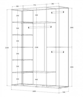 Шкаф Норден 1600 (Дуб Крафт Белый) в Лесном - lesnoy.ok-mebel.com | фото 3