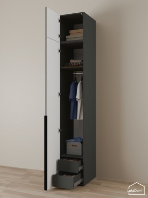 Шкаф с антресолью Linnea MHR-1A-3 2450х400х510 (Графит-М 11.1.25) в Лесном - lesnoy.ok-mebel.com | фото 5