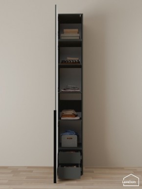 Шкаф с антресолью Linnea MHR-1A-4 2450х400х510 (Графит-М 11.1.25) в Лесном - lesnoy.ok-mebel.com | фото 4
