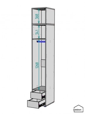 Шкаф с антресолью Linnea MHR-1POA-3 2450х400х510 (Белый-М 11.1.2) в Лесном - lesnoy.ok-mebel.com | фото 3