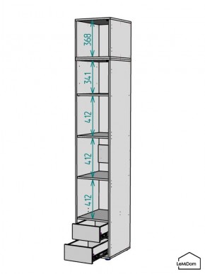 Шкаф с антресолью Linnea MHR-1POA-4 2450х400х510 (Белый-М 11.1.2) в Лесном - lesnoy.ok-mebel.com | фото 3
