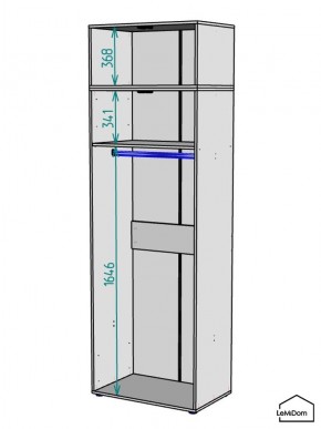 Шкаф с антресолью Linnea MHR-2A-1 2450х800х510 (Графит-М 11.1.25) в Лесном - lesnoy.ok-mebel.com | фото 3