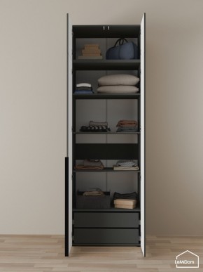 Шкаф с антресолью Linnea MHR-2A-3 2450х800х510 (Графит-М 11.1.25) в Лесном - lesnoy.ok-mebel.com | фото 5