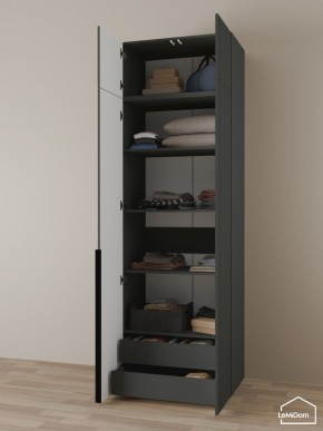 Шкаф с антресолью Linnea MHR-2A-3 2450х800х510 (Графит-М 11.1.25) в Лесном - lesnoy.ok-mebel.com | фото 6