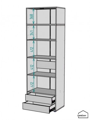 Шкаф с антресолью Linnea MHR-2A-4 2450х800х510 (ДВ-М 11.1.25) в Лесном - lesnoy.ok-mebel.com | фото 3