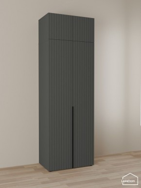 Шкаф с антресолью Linnea MHR-2A-4 2450х800х510 (Графит-М 11.1.25) в Лесном - lesnoy.ok-mebel.com | фото