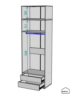 Шкаф с антресолью Linnea MHR-2POA-3 2450х800х510 (Белый-М 11.1.2) в Лесном - lesnoy.ok-mebel.com | фото 3
