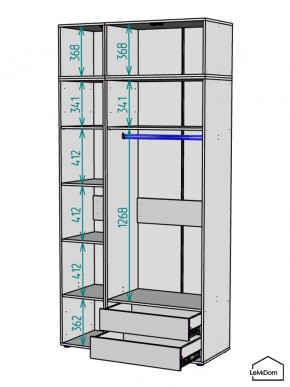 Шкаф с антресолью Linnea MHR-3POA-2 2450х1200х510 (Белый-М 11.1.2) в Лесном - lesnoy.ok-mebel.com | фото 3