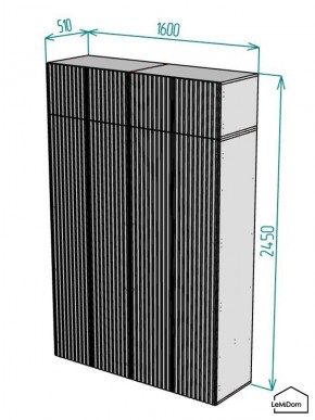 Шкаф с антресолью Linnea MHR-4POA-1 2450х1600х510 (Белый-М 11.1.2) в Лесном - lesnoy.ok-mebel.com | фото 2