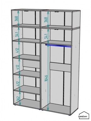 Шкаф с антресолью Linnea MHR-4POA-1 2450х1600х510 (Белый-М 11.1.2) в Лесном - lesnoy.ok-mebel.com | фото 3
