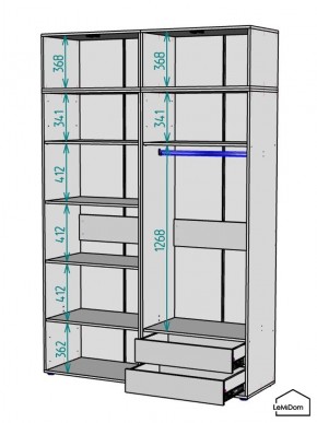 Шкаф с антресолью Linnea MHR-4POA-2 2450х1600х510 (Белый-М 11.1.2) в Лесном - lesnoy.ok-mebel.com | фото 3