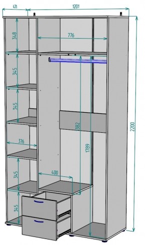 Шкаф с зеркалом Ольга H54_M в Лесном - lesnoy.ok-mebel.com | фото 2