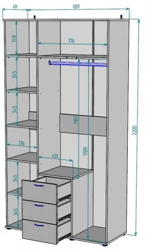 Шкаф с зеркалом Ольга H57_M в Лесном - lesnoy.ok-mebel.com | фото 2