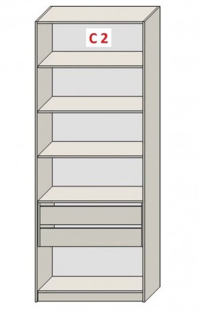 Шкаф СТАНДАРТ С1 без ящика серия "ГЕСТИЯ" (Бело-серый/Дуб Небраска натуральный ) 800*520*2300 в Лесном - lesnoy.ok-mebel.com | фото 6