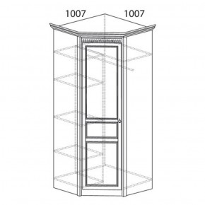 Шкаф угловой №183 "Лючия" Фасад зеркало (Угол 1007*1007) Дуб оксфорд в Лесном - lesnoy.ok-mebel.com | фото 2