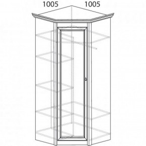 Шкаф угловой №662 "Флоренция" Фасад зеркало (угол 1005*1005) Дуб оксфорд в Лесном - lesnoy.ok-mebel.com | фото 2