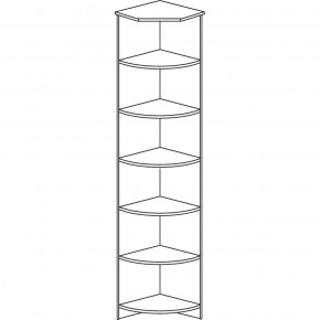 Шкаф угловой открытый №607 Инна Денвер темный в Лесном - lesnoy.ok-mebel.com | фото 2