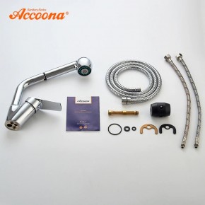 Смеситель для кухни Accoona A5410 с вытягивающейся лейкой в Лесном - lesnoy.ok-mebel.com | фото 3