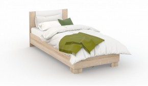 Спальня Аврора Кровать 120 со встроенным основанием под матрас Дуб сонома/Белый в Лесном - lesnoy.ok-mebel.com | фото