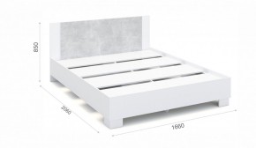 Спальня Аврора Кровать 160 со встроенным основанием под матрас Белый/Ателье светлый в Лесном - lesnoy.ok-mebel.com | фото