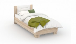 Спальня Аврора Кровать 90 со встроенным основанием под матрас Дуб сонома/Белый в Лесном - lesnoy.ok-mebel.com | фото