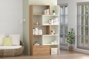 Стеллаж раздвижной (ЛДСП дуб крафт золотой/белый) в Лесном - lesnoy.ok-mebel.com | фото 3