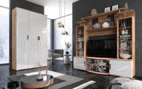 Стенка Виста (Белый глянец/Дуб крафт) в Лесном - lesnoy.ok-mebel.com | фото 3