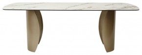 Стол BRONTE 220 KL-188 Контрастный мрамор матовый, итальянская керамика/ Шампань, ®DISAUR в Лесном - lesnoy.ok-mebel.com | фото 2