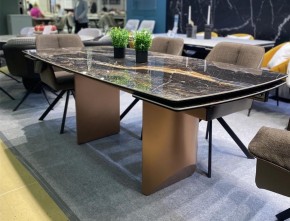 Стол ПУАНТО 200 TITANIUM LAWA NERO, керамика / МЕДЬ каркас М-City в Лесном - lesnoy.ok-mebel.com | фото 2