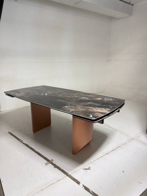 Стол ПУАНТО 200 TITANIUM LAWA NERO, керамика / МЕДЬ каркас М-City в Лесном - lesnoy.ok-mebel.com | фото 4
