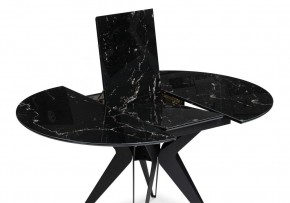 Стол стеклянный Рикла 110(150)х110х76 черный мрамор / черный в Лесном - lesnoy.ok-mebel.com | фото 4