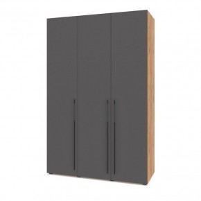 СТОУН С32 Шкаф 3-х створчатый (золотой дуб/графит) в Лесном - lesnoy.ok-mebel.com | фото