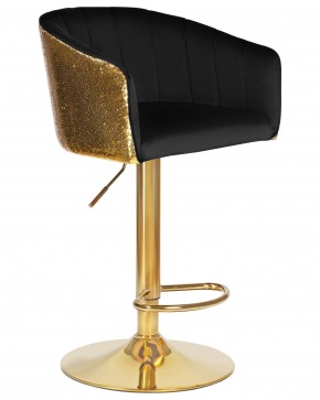 Стул барный DOBRIN DARCY GOLD SHINY, черный велюр с золотыми пайетками в Лесном - lesnoy.ok-mebel.com | фото 2