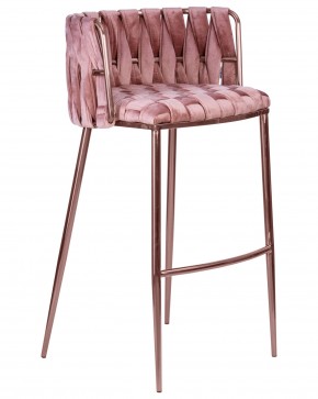 Стул барный DOBRIN EMMA ROSE GOLD, розовый велюр (VF-10) в Лесном - lesnoy.ok-mebel.com | фото 2