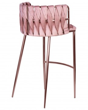 Стул барный DOBRIN EMMA ROSE GOLD, розовый велюр (VF-10) в Лесном - lesnoy.ok-mebel.com | фото 4