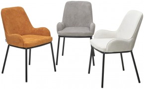 Стул BRIO CATO-01 Белый, фактурная ткань / черный каркас, ®DISAUR в Лесном - lesnoy.ok-mebel.com | фото 4