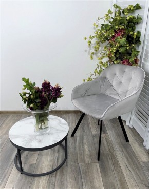 Стул GALE 360 град. поворот. BLUVEL-03 LIGHT GREY, велюр/ черный каркас, М-City в Лесном - lesnoy.ok-mebel.com | фото 6