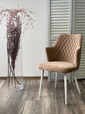 Стул HERMAN 360 град. БЕЖЕВЫЙ #5, велюр / белый каркас М-City в Лесном - lesnoy.ok-mebel.com | фото 2