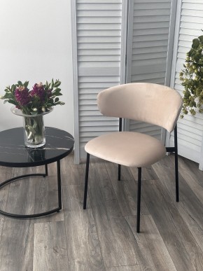 Стул ЛЕОНАРДО H-06 Бежевый, велюр / черный каркас М-City в Лесном - lesnoy.ok-mebel.com | фото 3