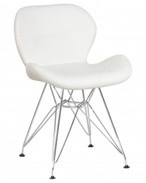 Стул обеденный DOBRIN BUTTERFLY CHROME, ножки хром, цвет белый в Лесном - lesnoy.ok-mebel.com | фото