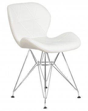 Стул обеденный DOBRIN BUTTERFLY CHROME, ножки хром, цвет белый в Лесном - lesnoy.ok-mebel.com | фото 2