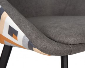 Стул обеденный DOBRIN MARKUS, ЭМАЛЬ ЧЕРНЫЙ МУАР ткань Candy Graphite+Escada Ochre в Лесном - lesnoy.ok-mebel.com | фото 7